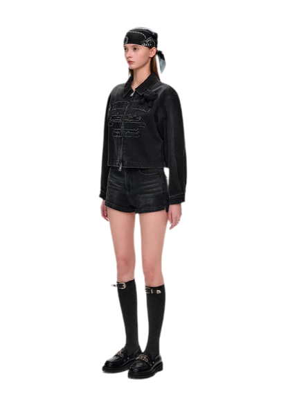 Bear Denim Zipped Shirt