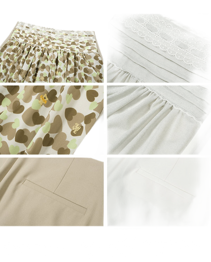 Chiffon Contrast A-Line Skirt