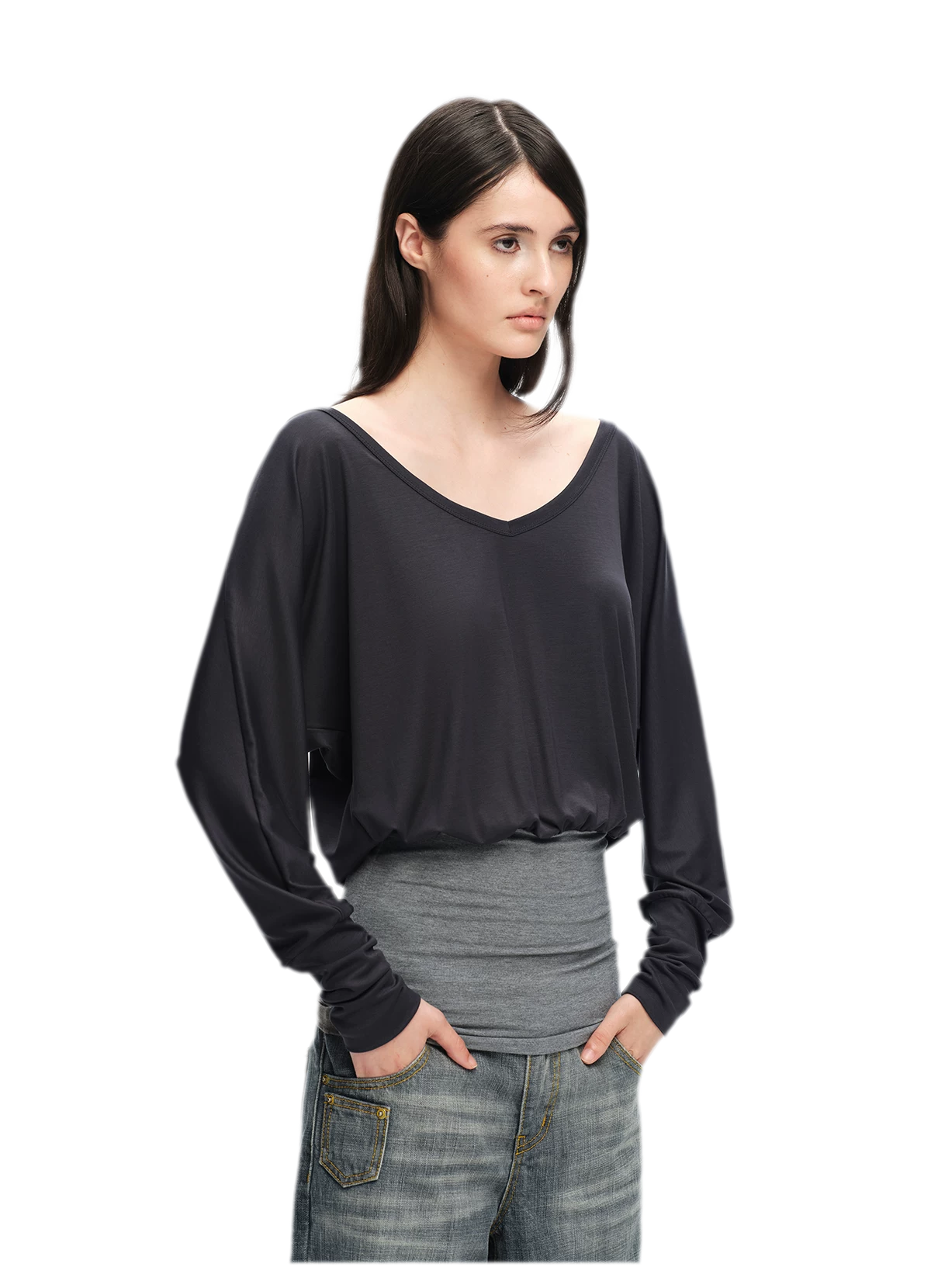 Lyocell Asymmetric Off-Shoulder Top