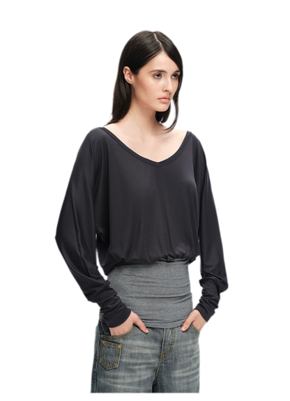 Lyocell Asymmetric Off-Shoulder Top