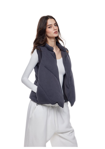 Fur Trim Hooded Vest