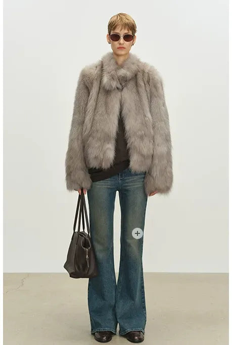 Hand-Dyed Fox Fur Jacket