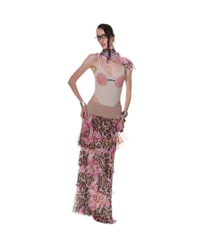 Fingerprint Print Backless Jumpsuit