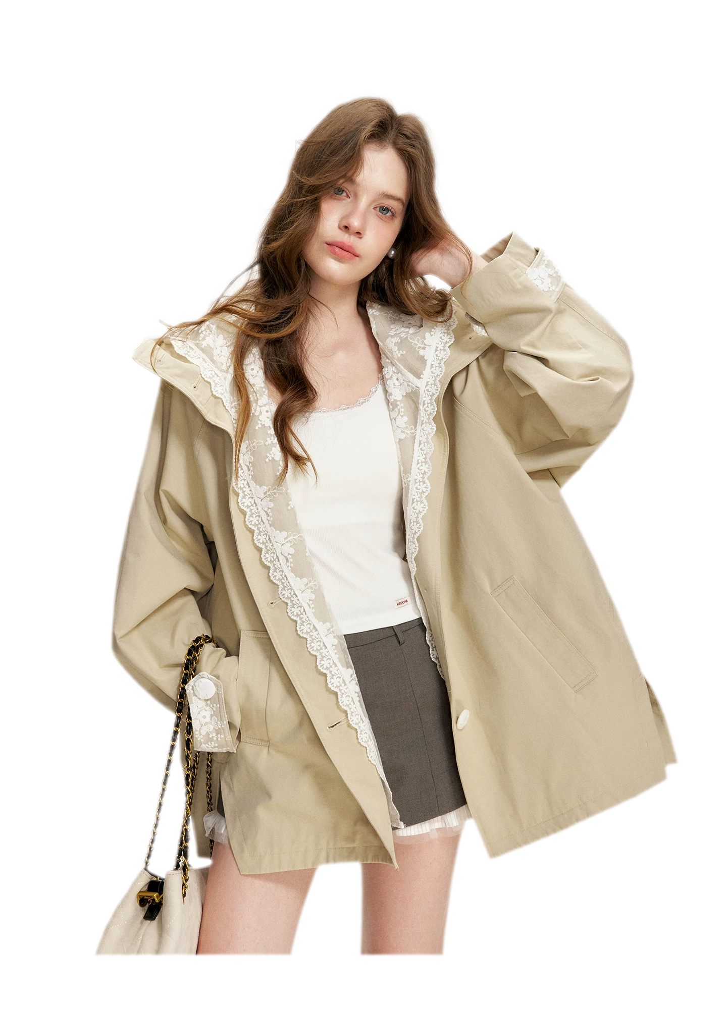 Lace Layered A-Line Windbreaker