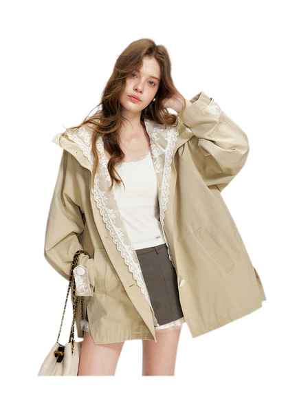 Lace Layered A-Line Windbreaker