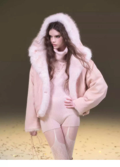 Reversible Suede Fur Winter Jacket