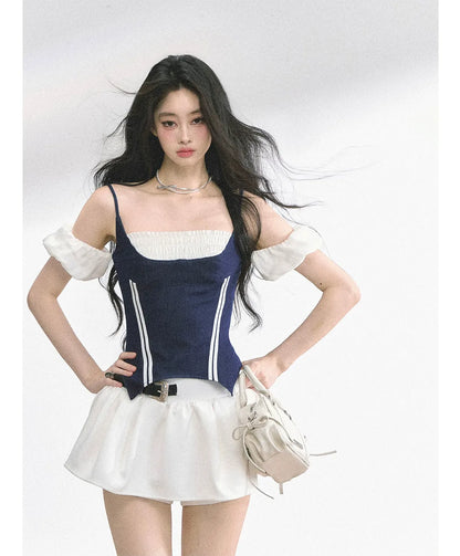 Corset Waist Puff Top