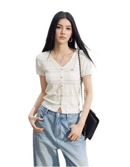 Openwork Knit Tee