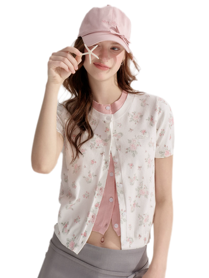 Contrast Faux Layer Knit Tee