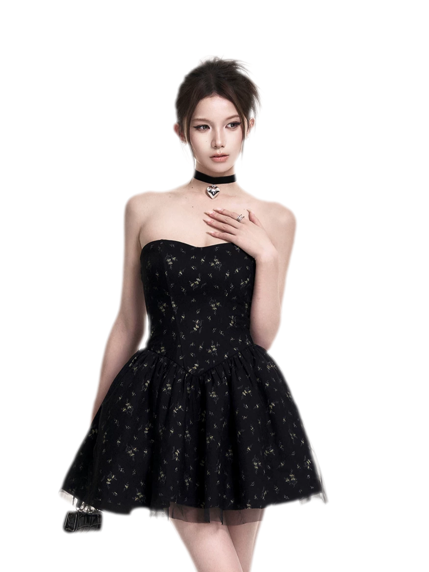 Romantic Floral Mesh Dress