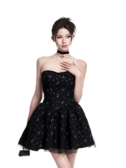 Romantic Floral Mesh Dress