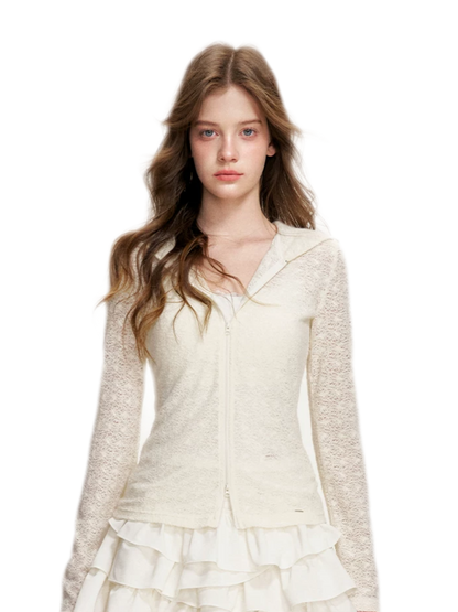 Textured Hooded Knit Cardigan