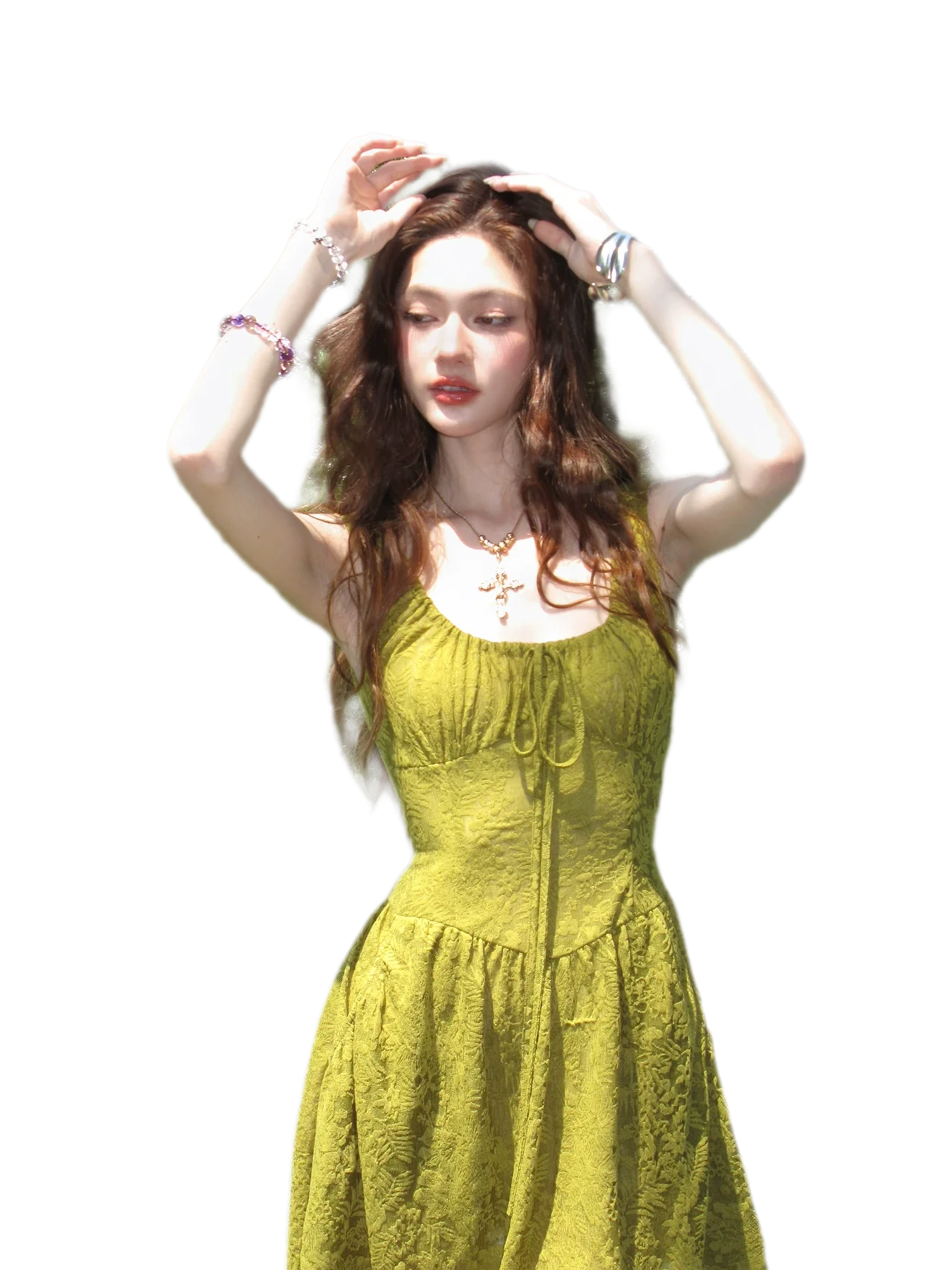 Moss Lace Waist Dress