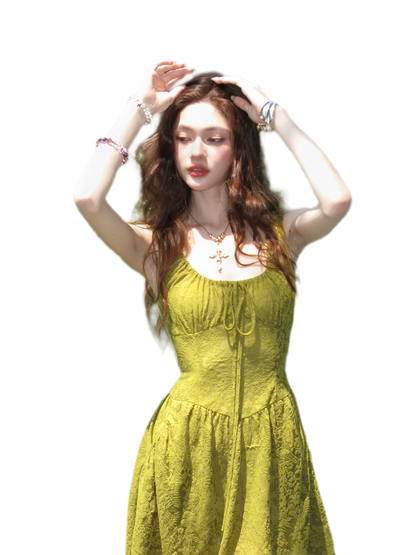 Moss Lace Waist Dress