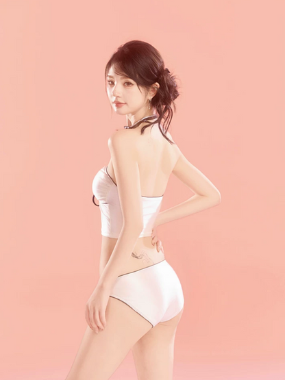 Pearl White Three-Piece Swimsuit