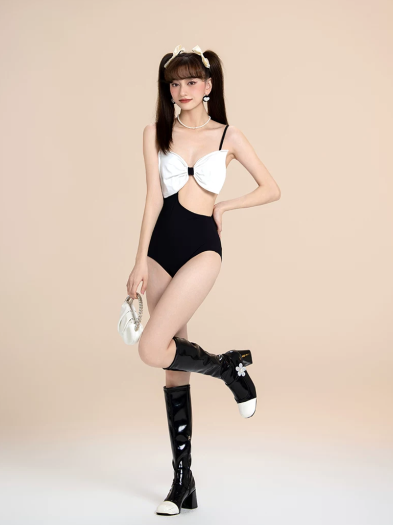 Cutout Bow One-Piece Swimsuit