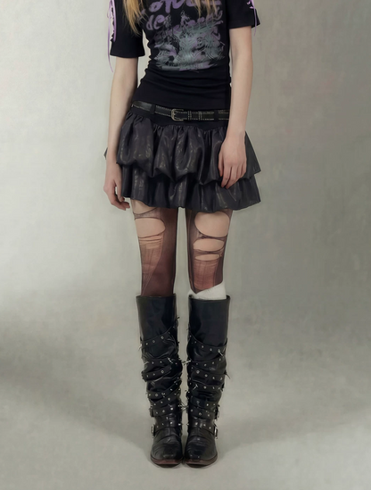 Graphic Tie Shoulder T-Shirt