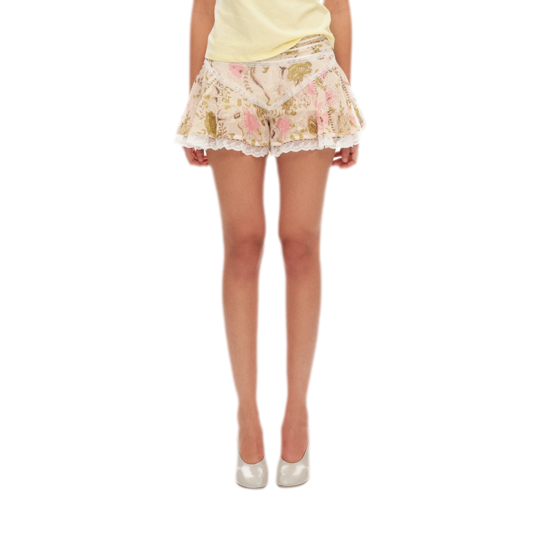Embroidered Floral Lace Shorts