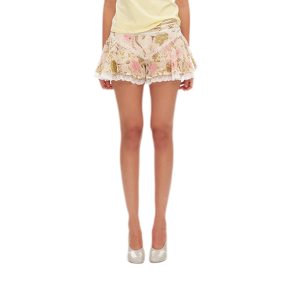 Embroidered Floral Lace Shorts