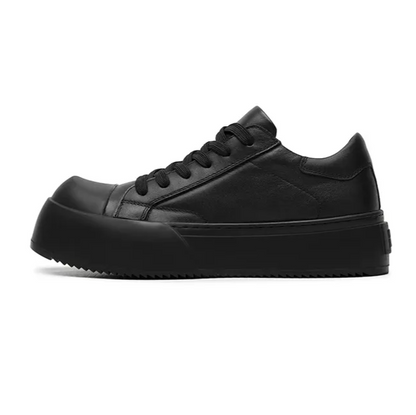 Distressed Leather Low Sneakers