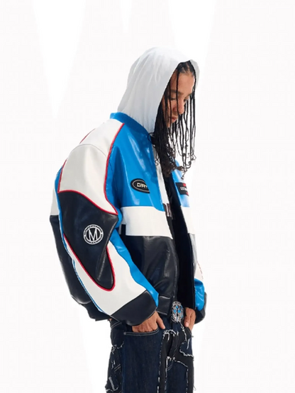 Contrast Embroidered Oversized Jacket