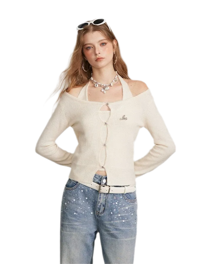 Soft Halter Cropped Cardigan