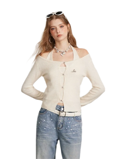 Soft Halter Cropped Cardigan