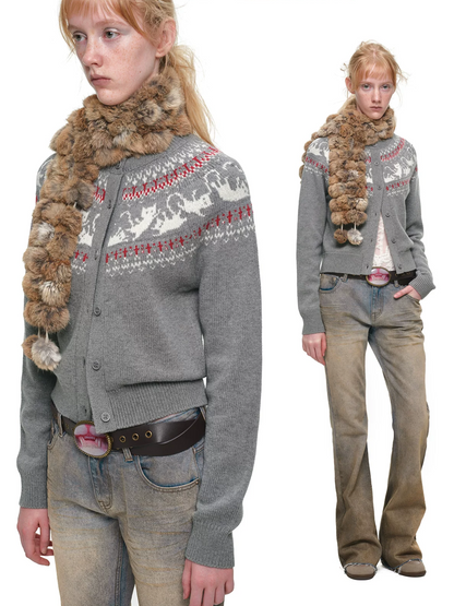 Gilet à motif chat Fair Isle