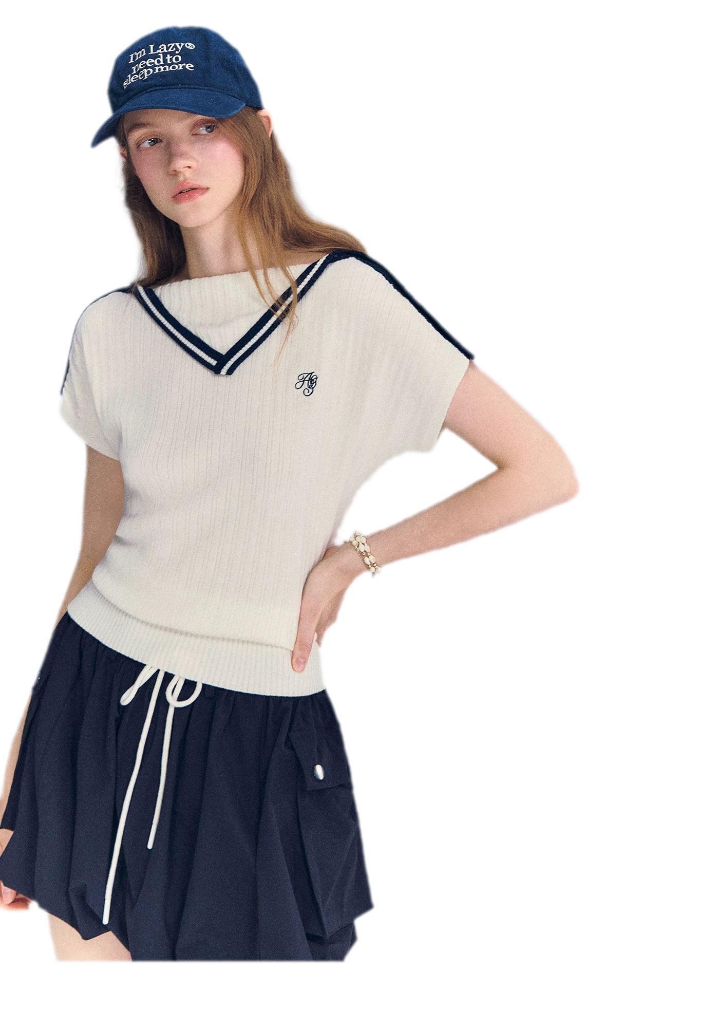 Contrast Trim Knit Top
