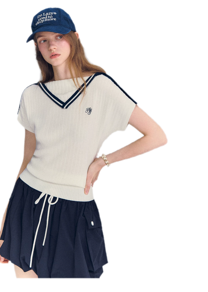 Contrast Trim Knit Top