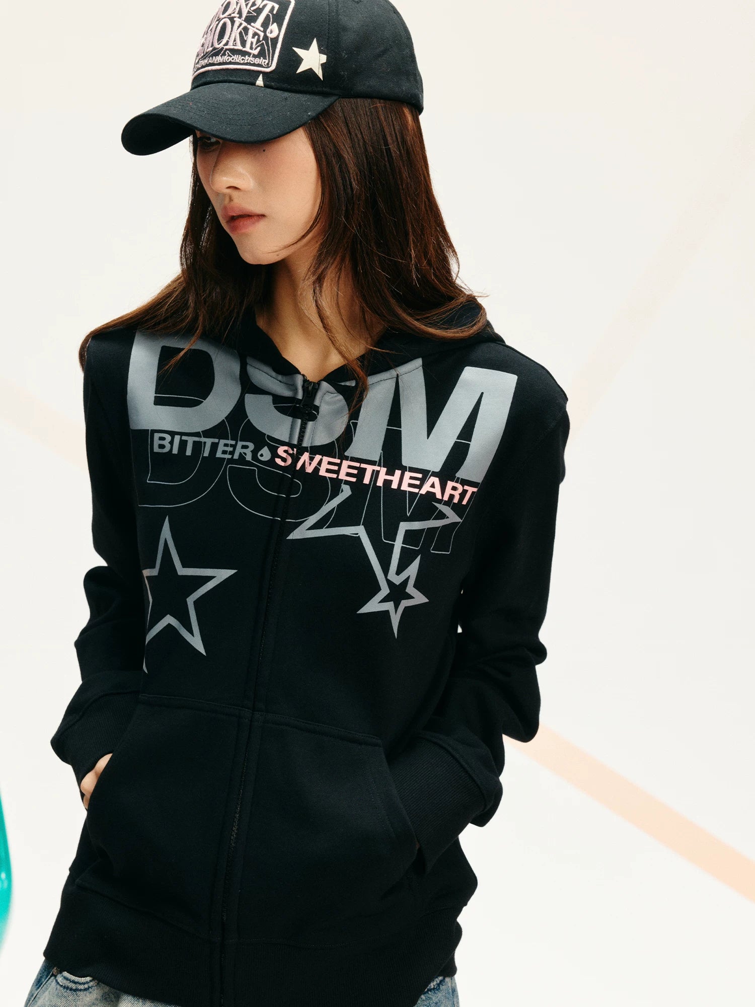 Loopback Fitted Zip-Up Hoodie