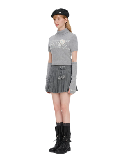 Plissierter Strick-Minirock