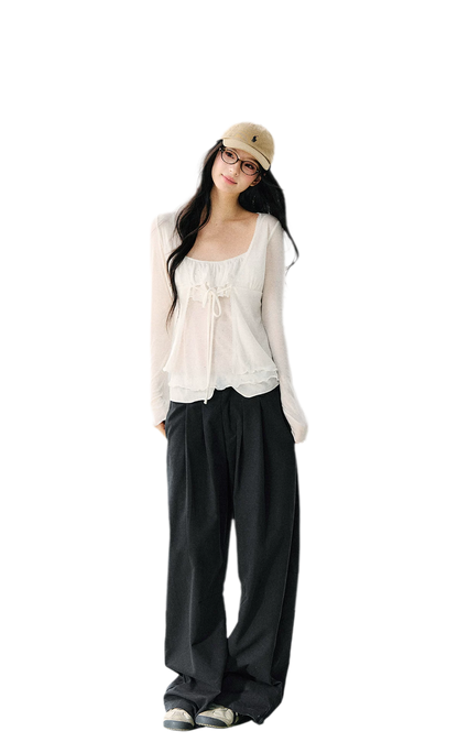 Sweet Ruffle Cardigan Set