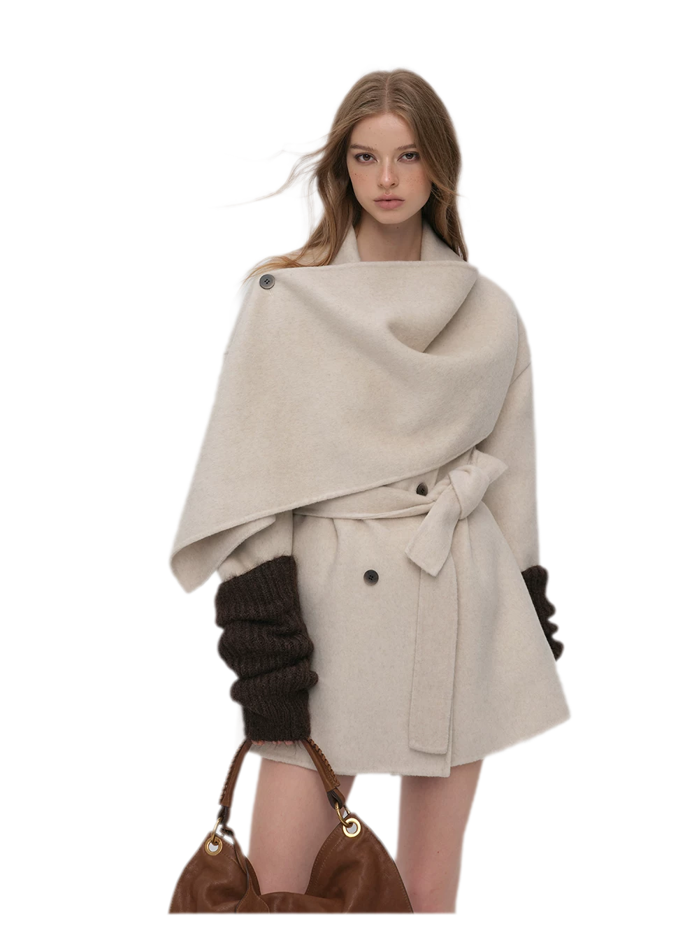 Double-Faced Wool Cape Coat