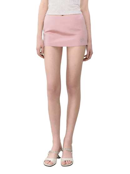 Luminous Focus Heart Rhinestone Acetate Satin Skirt