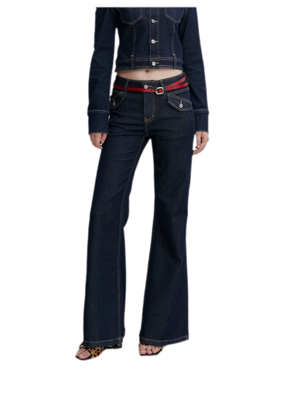 Vintage Wash Flare Jeans