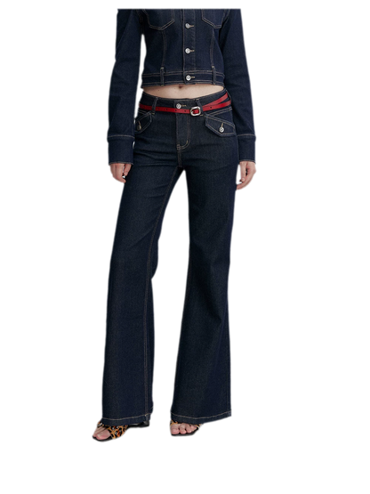 Vintage Wash Flare Jeans