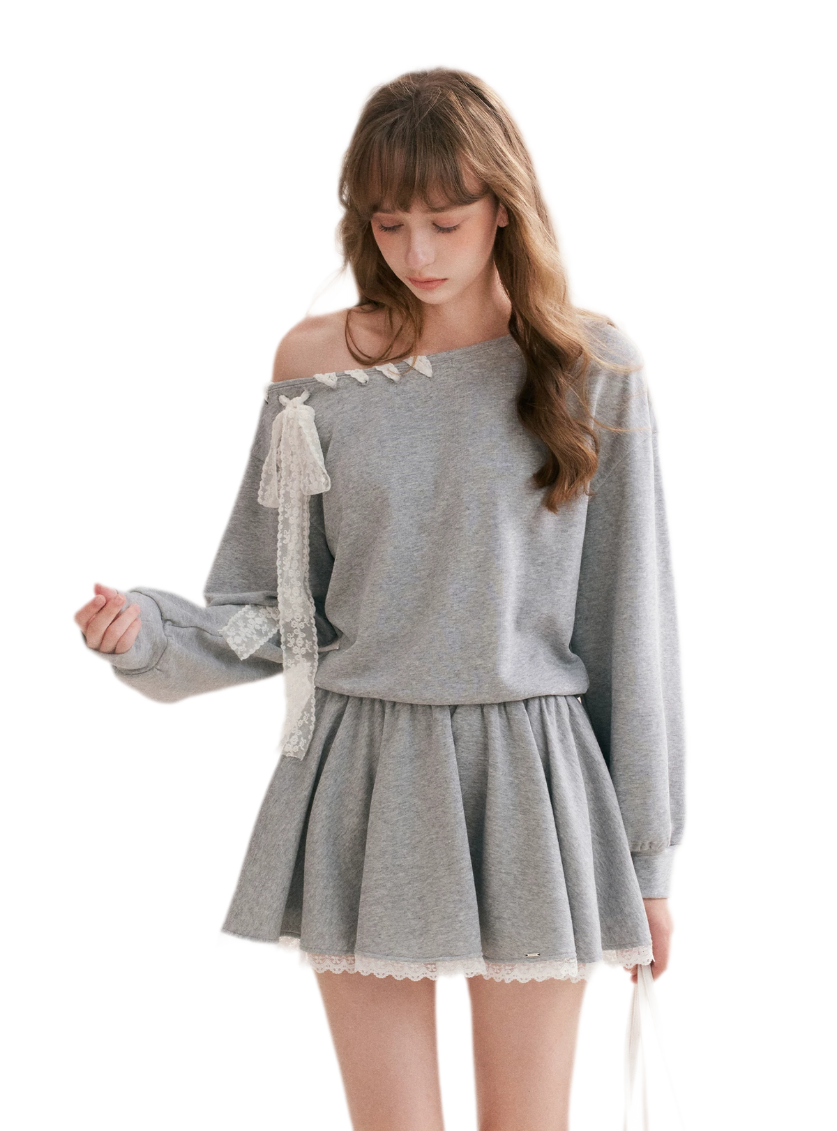 Lace Trim Off-Shoulder Dress