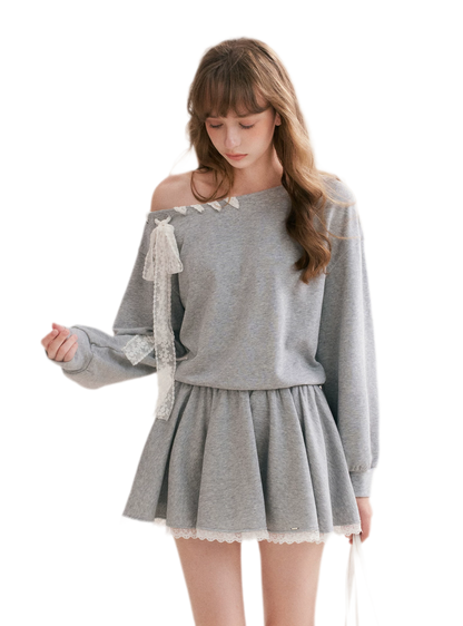Lace Trim Off-Shoulder Dress
