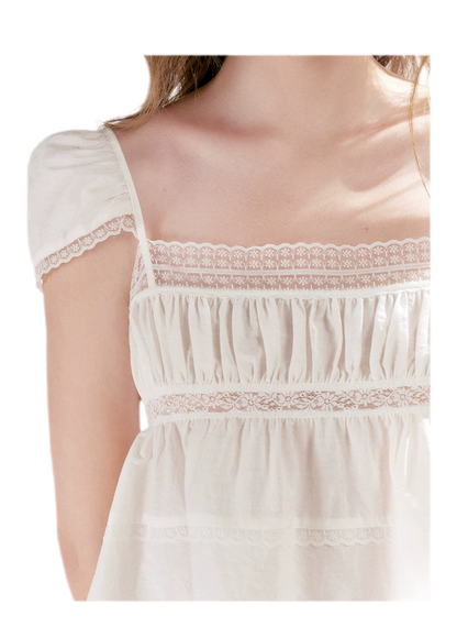 Lace Trim Square Top