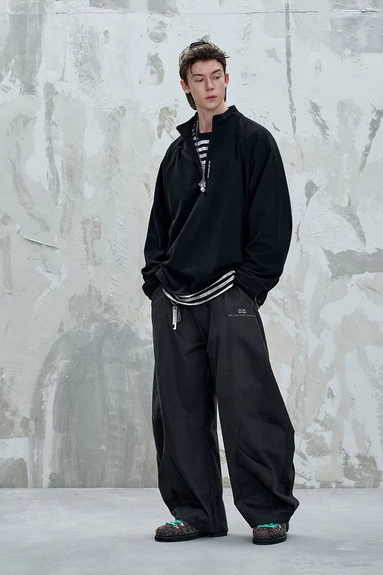 Vintage Oversized Half-Zip T-Shirt