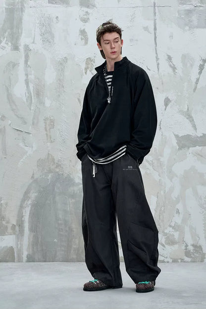 Vintage Oversized Half-Zip T-Shirt