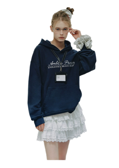 Embroidered Cotton Hooded Sweatshirt