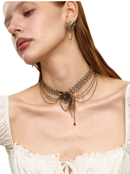 Vintage Heart Pendant Necklace