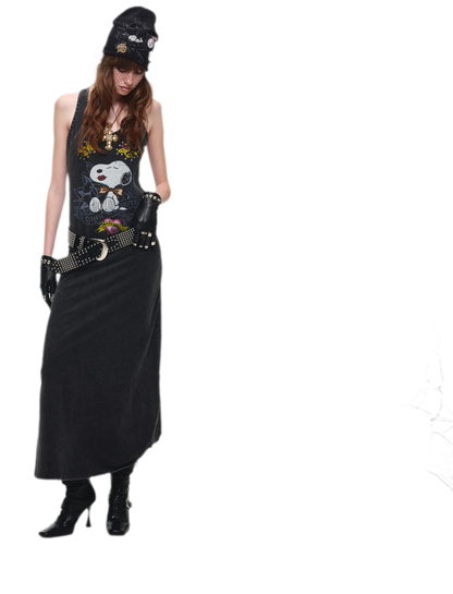 Washed Print Tank Dress