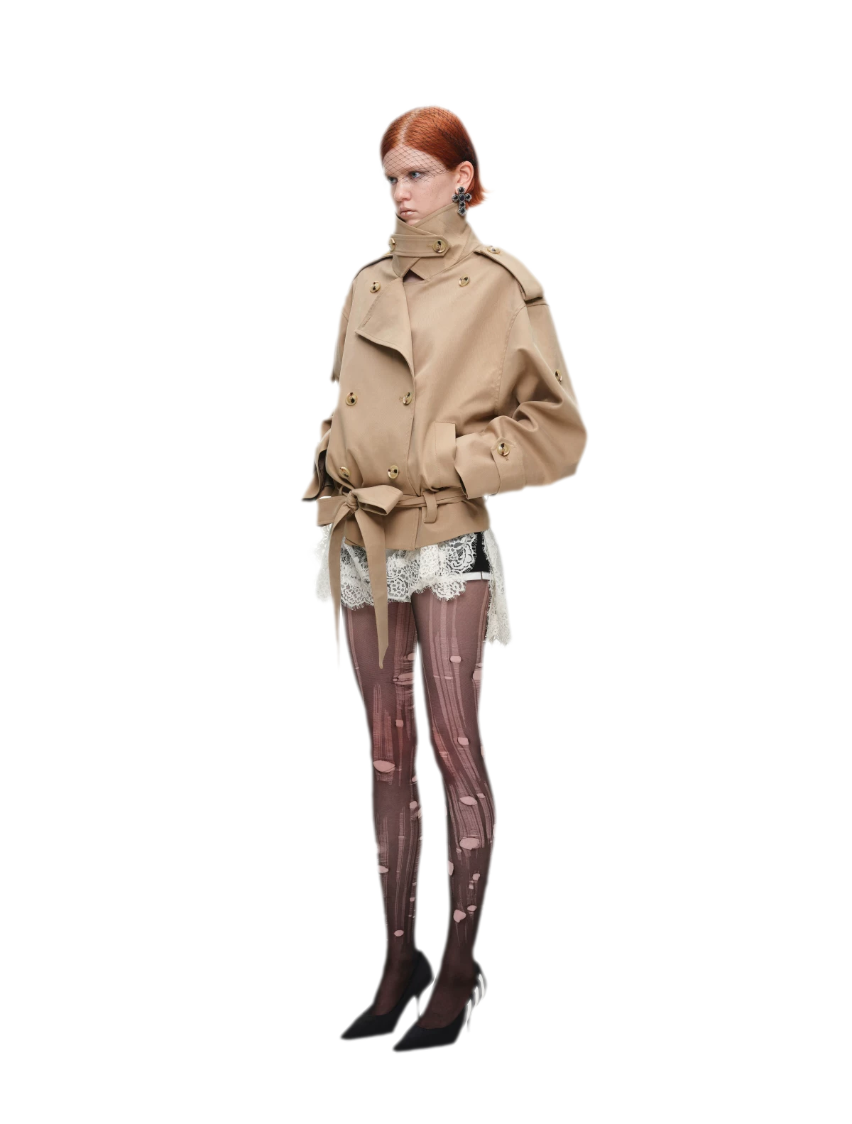 Double-Breasted Belted Trench Coat