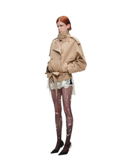 Double-Breasted Belted Trench Coat