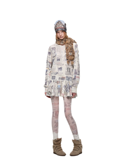 Vintage Cat Print Tights