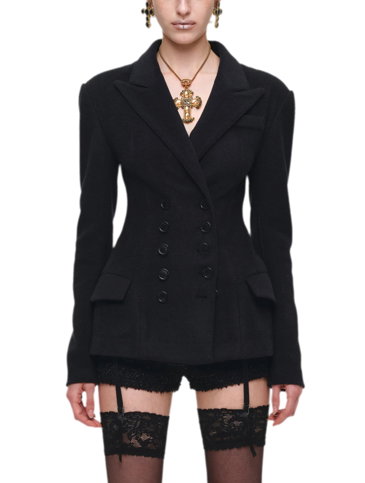 Wool Blend Tailored Blazer