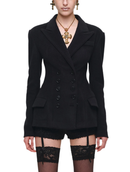 Wool Blend Tailored Blazer